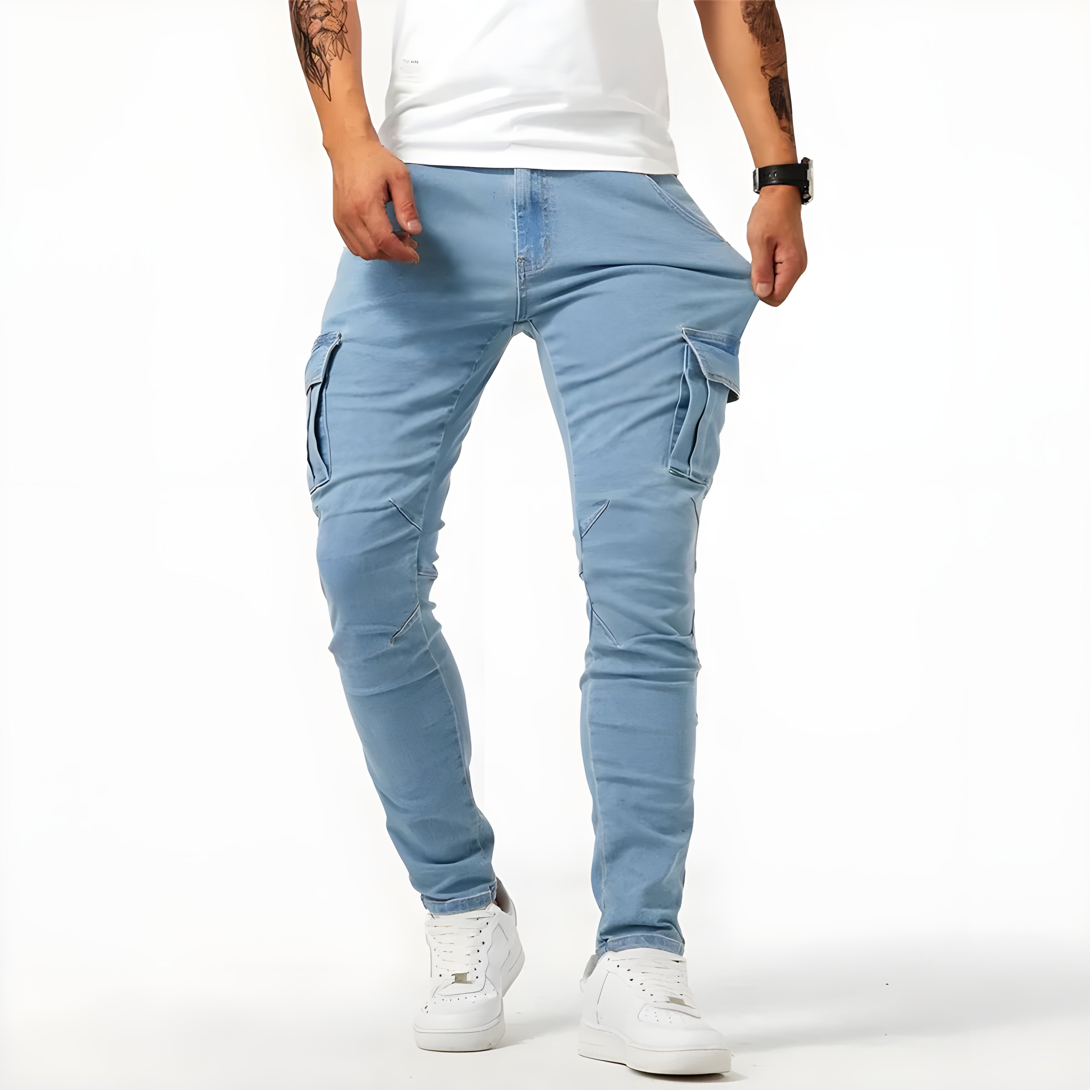 Ignacio | Pantalones cargo vaqueros elásticos