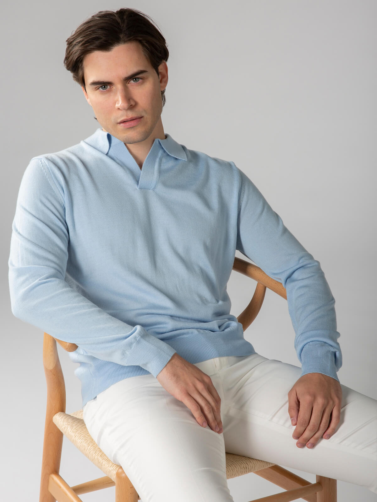 Merino | Polo Extrafino Sin Botones