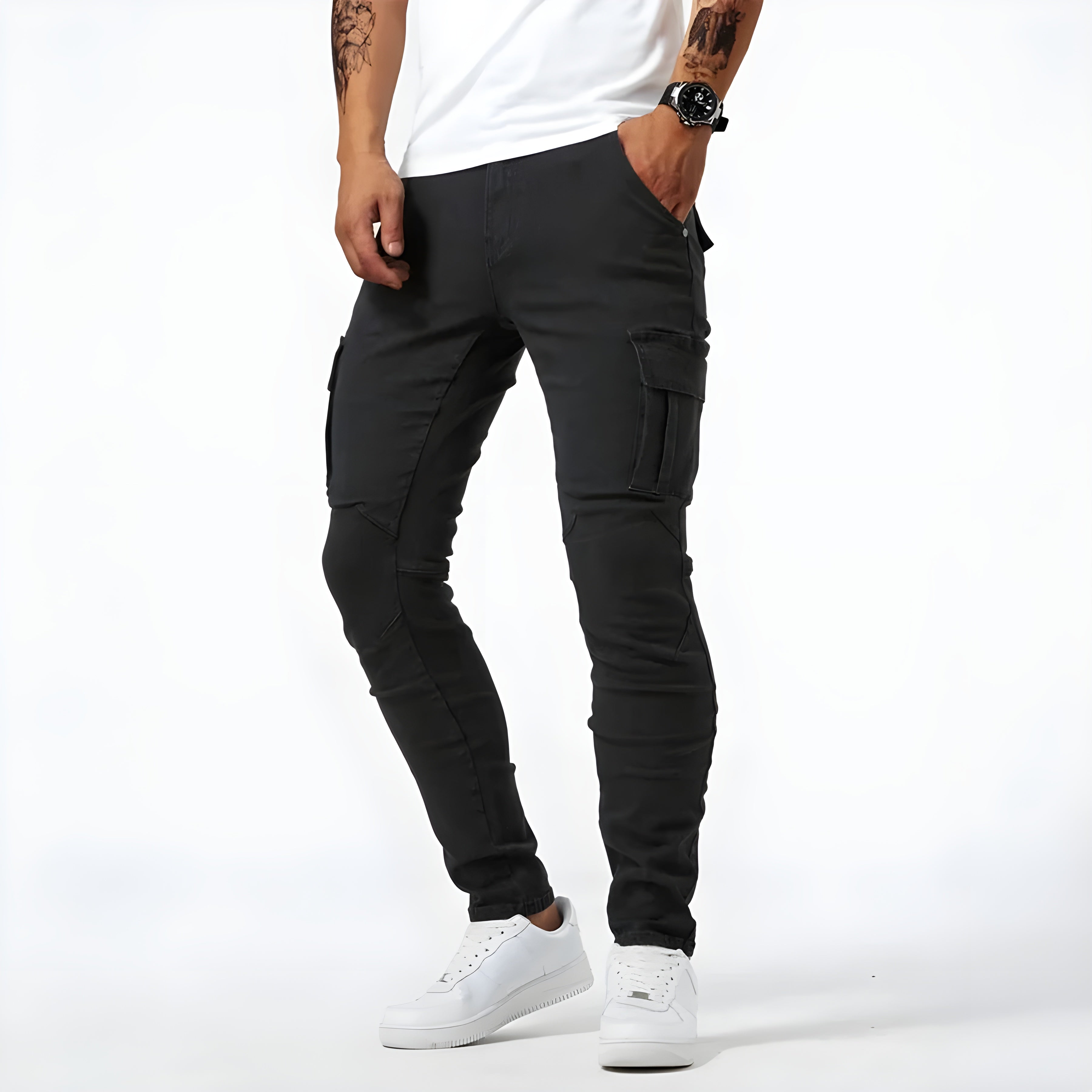 Ignacio | Pantalones cargo vaqueros elásticos