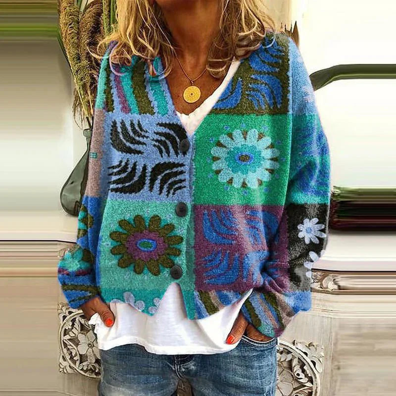 Noa - Precioso cárdigan estampado de punto