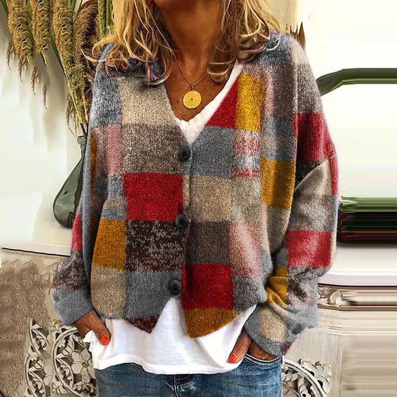 Noa - Precioso cárdigan estampado de punto